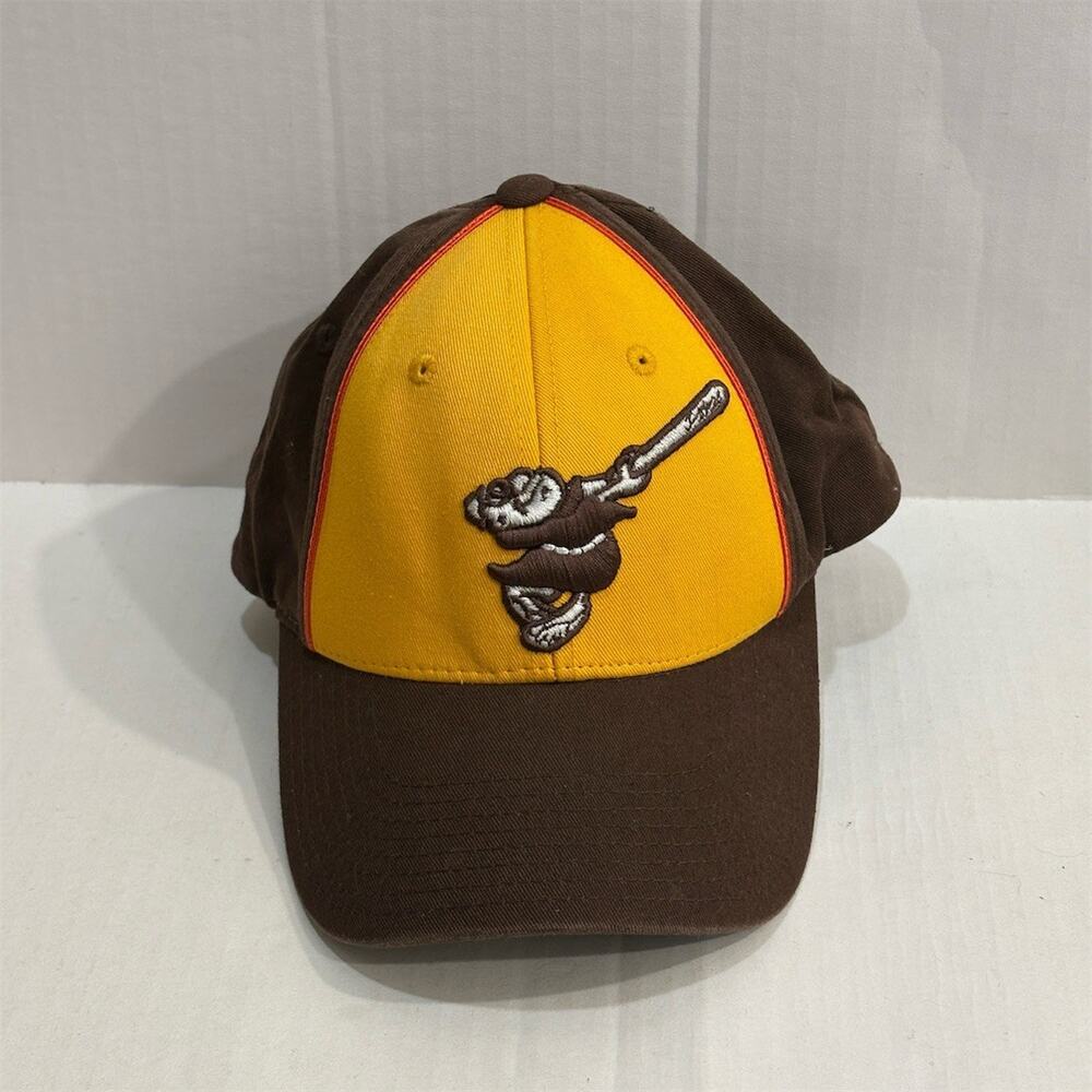 American Needle San Diego Padres Swinging Friar Strapback Hat Brown Gold